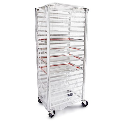 New Star Foodservice Commercial-Grade Clear Plastic Sheet Pan/Bun Pan Rack Cover, 20-Tier, 28" L x 23" W x 61" H - size: 28" x 23" x 61", 20-Tier, Single