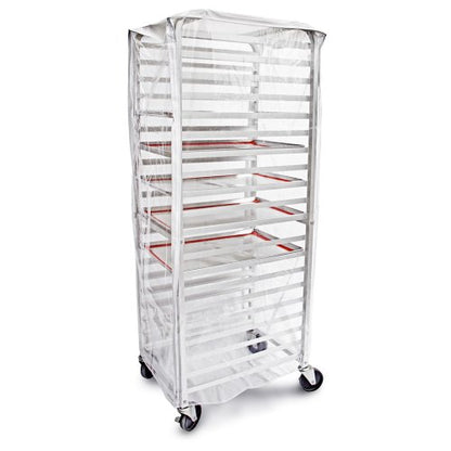New Star Foodservice Commercial-Grade Clear Plastic Sheet Pan/Bun Pan Rack Cover, 20-Tier, 28" L x 23" W x 61" H - size: 28" x 23" x 61", 20-Tier, Single