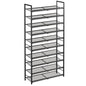 10 Tier Metal Shoe Rack, Tall Shoe Organizer Holds 40-50 Pairs, with Adjustable Flat or Angled Shelves, Shoe Storage Shelf for Closet, Entryway, Garage, Black - size: 10-Tier