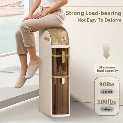 BGYMF 3-Tier Slim Bathroom Storage Cabinet,Slim Cabinet for Bathroom,Narrow Movable Bathroom Storage Organizer for Small Spaces,Bathroom,Kitchen,Living Room - size: Slim 3 Tiers