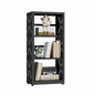 Polup Metal Bookcase, Small Bookshelf with Adjustable Shelves, Narrow Black Book Shelf, 3 Tier Bookshelf for Living Room, Home Office - color: Black, size: 3 Tier-16" W
