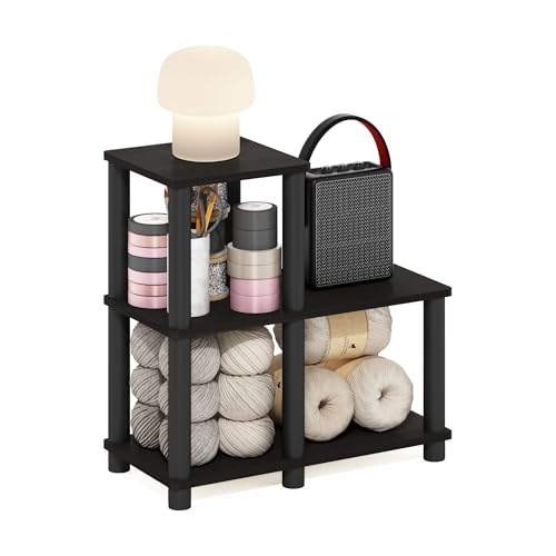 Furinno Turn-N-Tube Accent Decorative Shelf, Espresso/Black - color: Espresso/Black