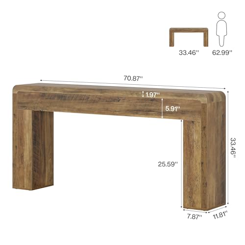 Tribesigns 70.9-Inch Extra Long Console Table, Rustic Wooden Sofa Table Behind Couch, Farmhouse Entryway Console for Living Room, Entryway, Hallway, Foyer (Brown) - color: Brown