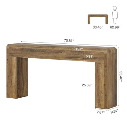 Tribesigns 70.9-Inch Extra Long Console Table, Rustic Wooden Sofa Table Behind Couch, Farmhouse Entryway Console for Living Room, Entryway, Hallway, Foyer (Brown) - color: Brown