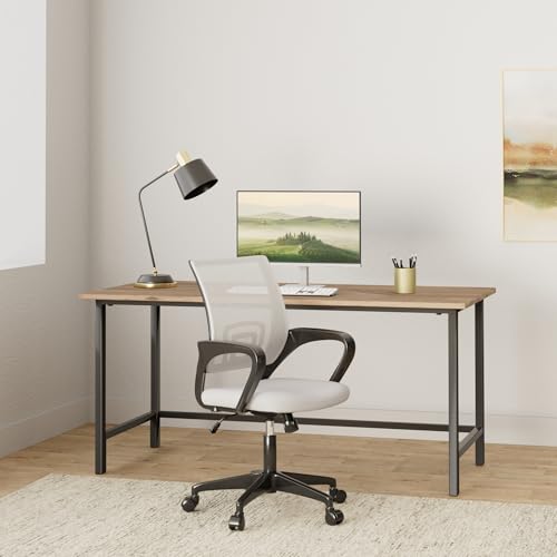 BestOffice | Ergonomic Office Chair | Mid-Back Swivel Desk Chair | Breathable Backrest & Lumbar Support | Adjustable Height | Sponge Seat | Rolling Wheels | Grey | for Adults & Women | Pack of 2 - color: Grey, style: pack of 2