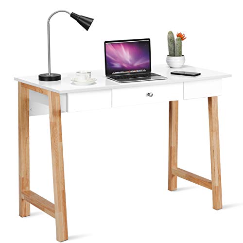 Tangkula Computer Desk with Storage Drawers, Makeup Vanity Table, Writing Study Desk for Home Office, Dressing Table