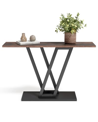 LITTLE TREE Console Table Hallway Table for Entryway 43 Inch Sofa Table Entryway Tables for Living Room, Rustic Brown - color: Rustic Brown