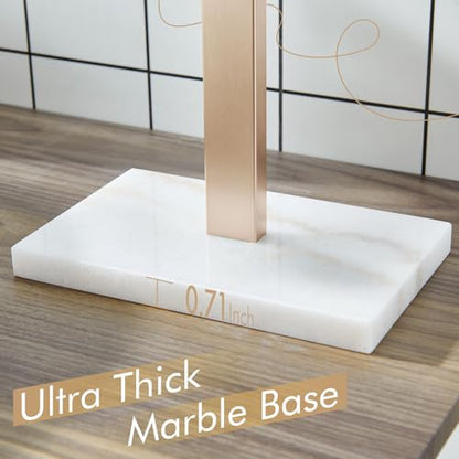 KOKOSIRI Hand Towel Holder Stand Towel Rack with Marble Base for Bathroom Kitchen Vanity Countertop, Champagne Bronze Stainless Steel 15.7'' Height THS0002-SM-CPG - color: Champagne Bronze, size: 1-Bar