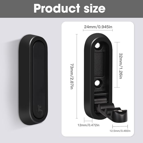 Folding Wall Hooks, 2 Pcs Foldable Black Coat Hooks Heavy Duty Foldable Hook Bathroom Towel Hooks Robe Hooks Wall Mounted for Hanging Coat Towels Clothes Hat Bags Keys | 90° Foldable Design, Wall Mounted, Holds Up To 40 Lbs, Screws And Anchors Included, F