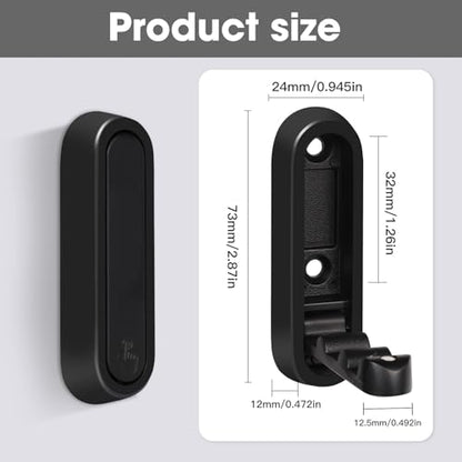 Folding Wall Hooks, 2 Pcs Foldable Black Coat Hooks Heavy Duty Foldable Hook Bathroom Towel Hooks Robe Hooks Wall Mounted for Hanging Coat Towels Clothes Hat Bags Keys | 90° Foldable Design, Wall Mounted, Holds Up To 40 Lbs, Screws And Anchors Included, F