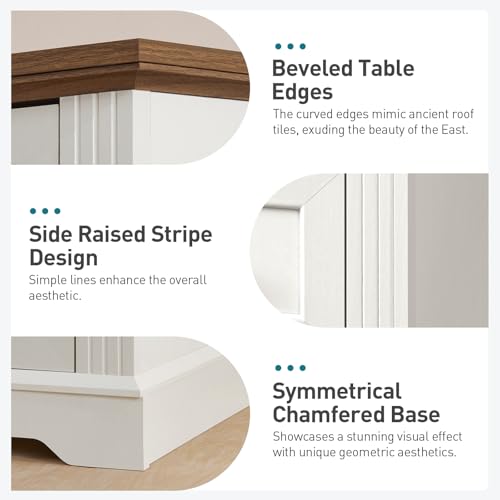 Night Stand with 3 Drawers, 18 Inch Wide End Table with Charging Station, Farmhouse Nightstand, Bedside End Tables Living Room, End Tables with Storage for Bedroom, White and Walnut - color: White and Walnut