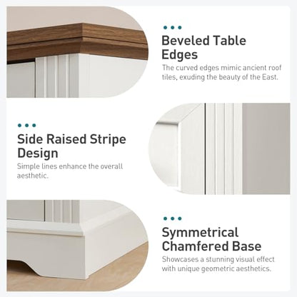 Night Stand with 3 Drawers, 18 Inch Wide End Table with Charging Station, Farmhouse Nightstand, Bedside End Tables Living Room, End Tables with Storage for Bedroom, White and Walnut - color: White and Walnut