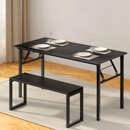 Need Home Office Desk - 60 Inches Large Computer Desk Sturdy Black Table Foldable Desk Gaming Computer Table No Assembly Required AC5CB 60 inch - color: Black & Black Frame, size: 60 inch