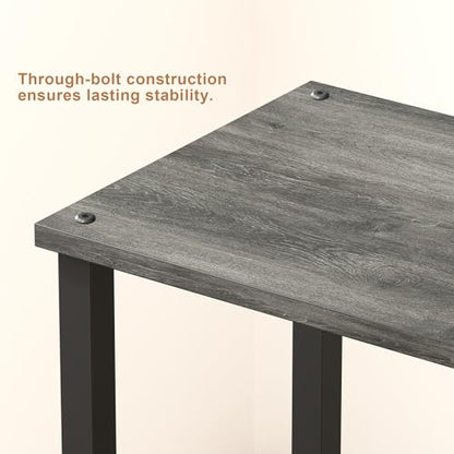 TUTOTAK End Table, Set of 2, Side Table, Nightstand, 2-Tier Storage Shelf, Sofa Table for Small Space, Living Room, Bed Room, Charcoal Grey TB01BY035(2PCS) - color: Charcoal Grey