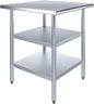 Stainless Steel Work Table with Double Undershelf – Compact Commercial Prep Table for Kitchen, Restaurant, Bakery – NSF Certified (24 x 24) - size: 24x24