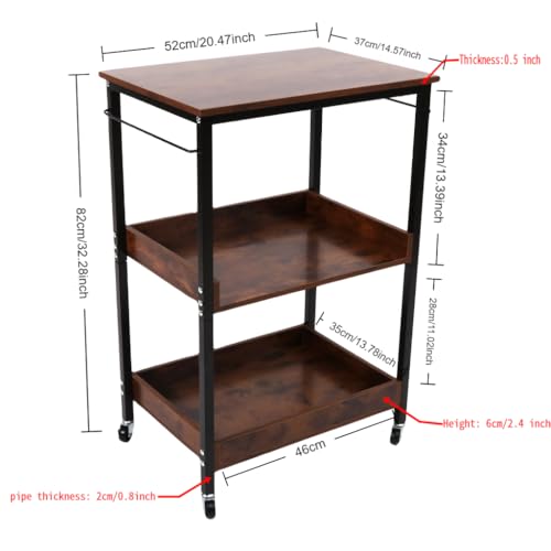 3-Tier Rolling Utility Cart with Lockable Wheels Storage Slim Storage Heavy Duty Cart Mobile Shelving Unit Craft Narrow Organizer for Bathroom Laundry Kitchen (Black) - style: Black