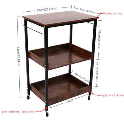 3-Tier Rolling Utility Cart with Lockable Wheels Storage Slim Storage Heavy Duty Cart Mobile Shelving Unit Craft Narrow Organizer for Bathroom Laundry Kitchen (Black) - style: Black