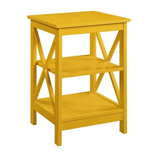 Convenience Concepts Oxford End Table 15.75" - Modern Living Room Table with Storage Shelves, Transitional Nightstand Side Table for Home Decor and Display, Yellow - color: Yellow