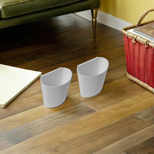 STOBOK 4Pcs Hanging Cup Holder for Rolling Cart Small Hanging Basket with Flat Bottom Cart Side Hanging Basket for Office Supplies Pencils Scissors Makeup Kitchen Storage