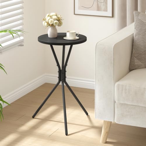 TUTOTAK Small Round End Table, Mini Side Table, Drink Table, Pedestal Table | for Small Spaces, Accent Nightstand, livingroom, Bedroom, Black TB01BK098 - color: Black, size: 1 Pack, style: Triangle