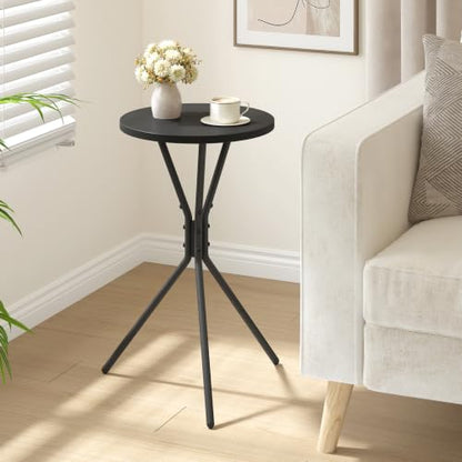 TUTOTAK Small Round End Table, Mini Side Table, Drink Table, Pedestal Table | for Small Spaces, Accent Nightstand, livingroom, Bedroom, Black TB01BK098 - color: Black, size: 1 Pack, style: Triangle