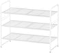 Simple Shoe Rack, 3 Tier Heavy Duty Metal Shoe Shelf 27 Inch Wide, White - color: White, size: 3 Tier