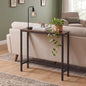 Sturdy Console Table with 98 lb Capacity, Stable Wobble-Free Design for Living Room and Entryway, Heavy Duty Metal Frame, Easy Assembly, 29.5 Inch Narrow Sofa Table, Rustic Brown