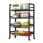 4-Tier Rolling Metal Storage Cart Mobile Organizer with Removable Grid Basket and Locking Wheels, Suitable for Multiple Uses, Black (Large) - size: 23.6 in