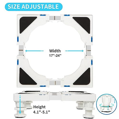 Nefish Mini Fridge Stand Adjustable Refrigerator Stand with 4 Strong Feet Universal Appliance Stand Base Heavy Duty Washer and Dryer Stand Laundry Pedestal Multi-Functional Base (White) - style: White-4 Feet