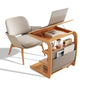 AQIMUELE Rolling Side Table, C Shaped End Table, C Table with 4 Wheels Solid Wood Small Rolling Desk with Adjustable Desktop,C Shaped End Table for Couch,Home Office(15.6" D x 23.6" W x 24.3" H) - color: Natural, size: 15.6"D x 23.6"W x 24.8"H, style: Mod