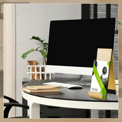 Yaocom 4 Pcs Metal Fancy Brochure Holder Display Flyer Brochure Holder Stand Table Vertical Countertop Literature Organizer for Booklets Pamphlet Magazine Menu Journals(Gold) - color: Gold