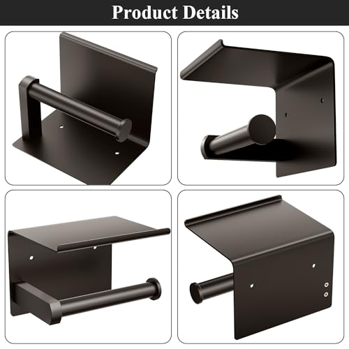 Toilet Paper Holder with Shelf Wall Mounted Toilet Paper Roll Dispenser | Heavy Duty Stainless Steel Bronze - color: D-bronze