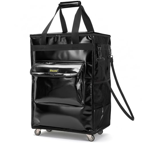 BALEINE Reusable Grocery Bags on Wheels, Rolling Tote Bag, Shopping Trolley, Large Backpack Shopping Carts for Groceries - color: Black, size: Large