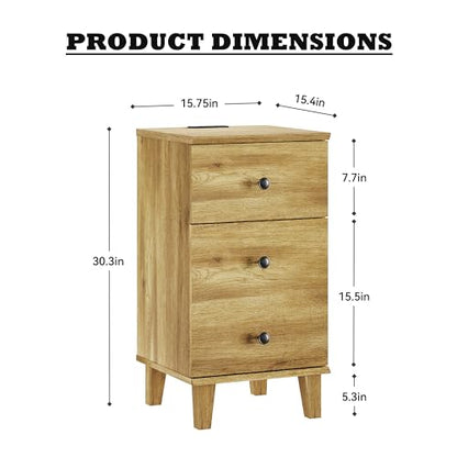 Nightstands with Charging Station, Set of 2 End Table with Power Outlets & USB Ports Modern Side Table with Drawer and Storage Cabinet for Bedroom,Brown Oak - color: Brown Oak