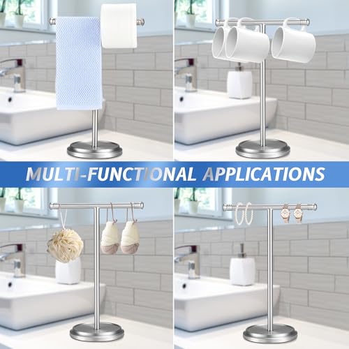 Hand Towel Holder Stand, Free Standing Towel Rack Stand with Stainless Steel Base, Rust-Proof Towel Bar for Bathroom Kitchen Countertop (Brushed Nickel) - color: Brushed Nickel