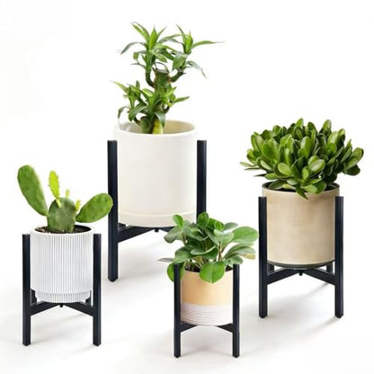4 Pack Metal Plant Stands, Indoor & Outdoor Plant Flower Supports | Sturdy & Stable with No Wobble, Perfect for Porch, Patio, Indoor Room and Garden for Plant Enthusiasts