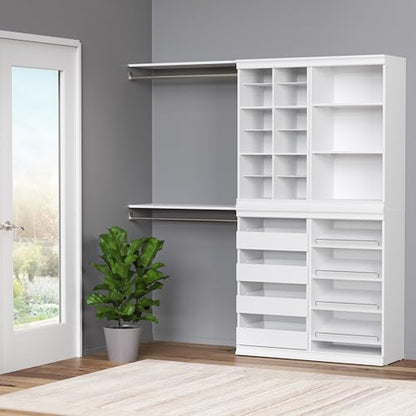 ClosetMaid Modular Storage Shelf Unit with 12 Adjustable Shelves & Dividers, White - color: White