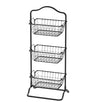 Simple Houseware 3-Tier Rigid Wire Market Fruit Basket Stand, Black - size: 3 Tier