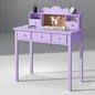 FUNKOCO Home Office Furniture Writing Desk, 36 Inch Computer Work Station with Detachable Hutch for Small Place, 5 Drawers(Purple) - color: 6-purple