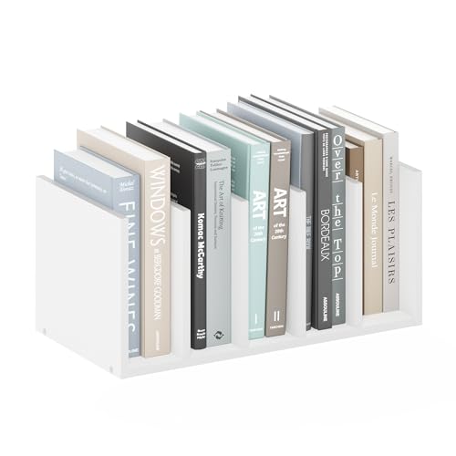 Furinno HERMITE Desk File Folder Organizers, 5-Space Vertical Desktop Office Organization Racks, Desk Top Display Book Shelf, for Paper, Office Supplies, Magazine, White - color: White, size: 16.3-Inch