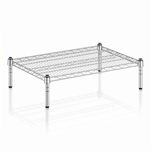 21" x 30" x 8" Chrome Wire Storage Shelf, Dunnage Rack, Commercial 1 Tier Small Shelf - color: Silver, size: 21"D x 30"W x 8"H
