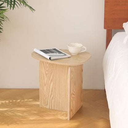 AWASEN Small Side Table, Mini End Table Living Room, Natural | Modern Accent Table with Unique Tabletop, Short Bedside Table for Small Spaces - color: Natural