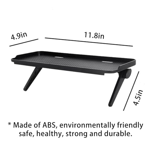 2 Pieces TV Top Shelf Screen Monitor Top Storage Bracket Computer Screen Shelf Adjustable Bracke for Media Boxes Game Console Router Home Mount (Black, 11.8 x 4.9 Inch) - color: Black