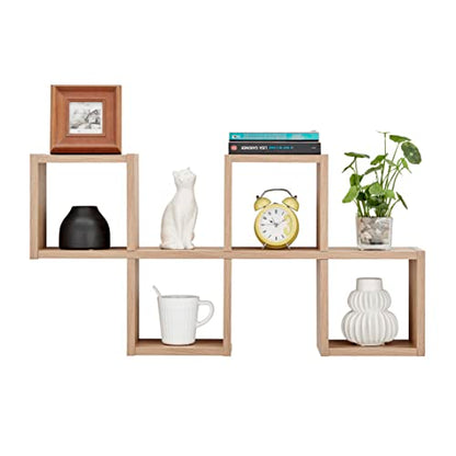 Danya B. Cubby Chessboard Wall Shelf - Horizontal or Vertical (Chestnut)