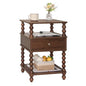 AWASEN Mid Century Modern Nightstand, Bedside Table with Storage, 3-Tier Small Night Stand End Table with Drawer for Bedroom &Solid Wood Spindle Legs, Walnut Brown - color: Walnut Brown