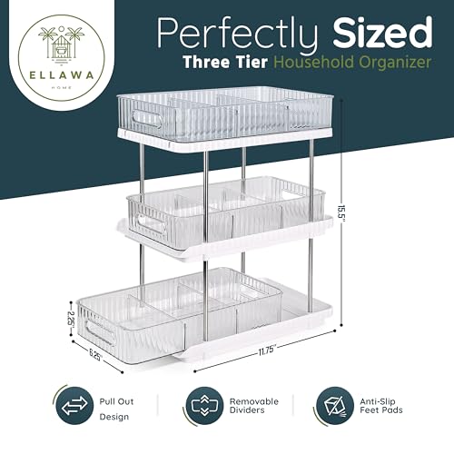 3-Tier Under Sink Organizer – Pull-Out Storage for Kitchen & Bathroom – Under Bathroom Sink Organizer, Under Sink Organizer Storage, Under Cabinet Storage Organizer