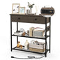 GOFLAME Console Table with Power Outlet, Narrow Entry Table with Drawers, 2 AC Outlets & 2 USB Ports, Sofa Table for Living Room Behind Couch, Living Room, Foyer, Grey Oak