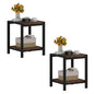 BON AUGURE End Table Set of 2, Small Side Table for Living Room, Night Stand, Bedside Tables with 2-Tier Storage Shelves for Bedroom, Small Spaces (Rustic Oak) - color: Rustic Oak-2pcs