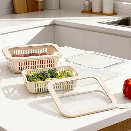 Urban Green Glass Food Storage Containers with Glass Lids, Microwave Safe Food Container Set, Aitight Meal Prep Container Set, BPA Free Colander, LeakProof, 2 Pack - color: ‎Ivory White -2p