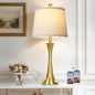 Rinweey 27.5" Gold Lamps for Living Room, Touch Control 3-Way Dimmable Bedside Nightstand Lamps Bedroom Lamp,Modern Gold Table Lamp with USB A+C Ports,Tall Lamps for Living Room End Table（1Pack） - color: Gold (1 Pack)